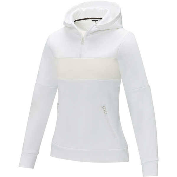 Sayan women's half zip anorak hooded sweater - White / M