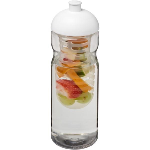 H2O Active® Base Bidón deportivo e infusor con Tapa Dome de 650 ml - Transparente / Blanco