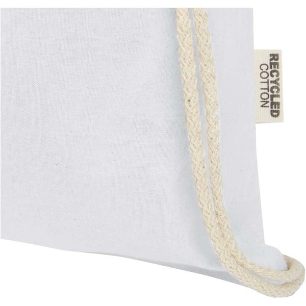 Oregon 140 g/m² GRS recycled cotton drawstring bag - White