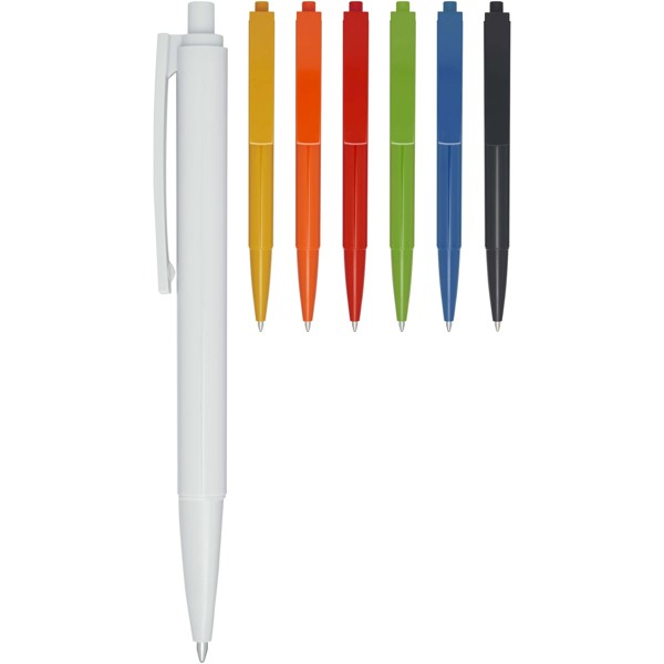 Elsa recycled plastic ballpoint pen (blue ink) - White
