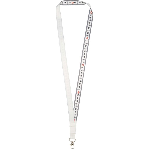 Isla 1-metre recycled PET sublimation lanyard with safety breakaway - White / White / White
