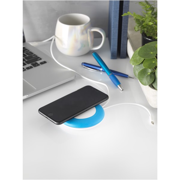 Nebula wireless charging pad with 2-in-1 cable - White