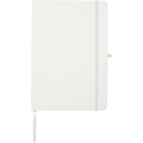 Teak A5 recycled hard cover notebook with lined pages - White