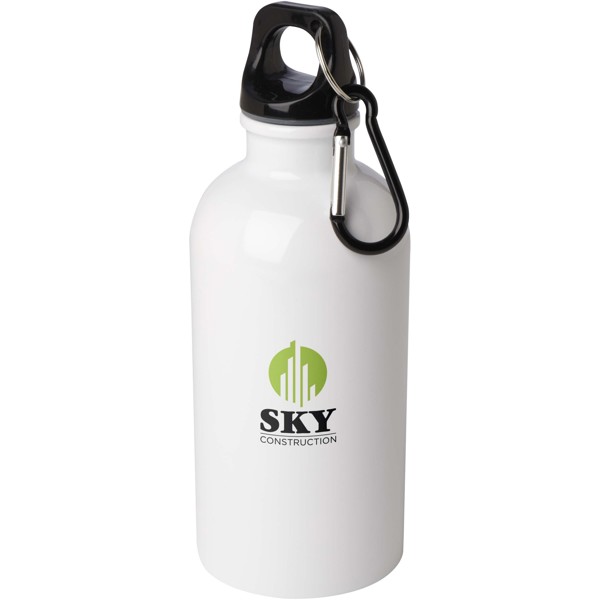 Oregon 400 ml RCS certified single wall stainless steel water bottle with carabiner - White