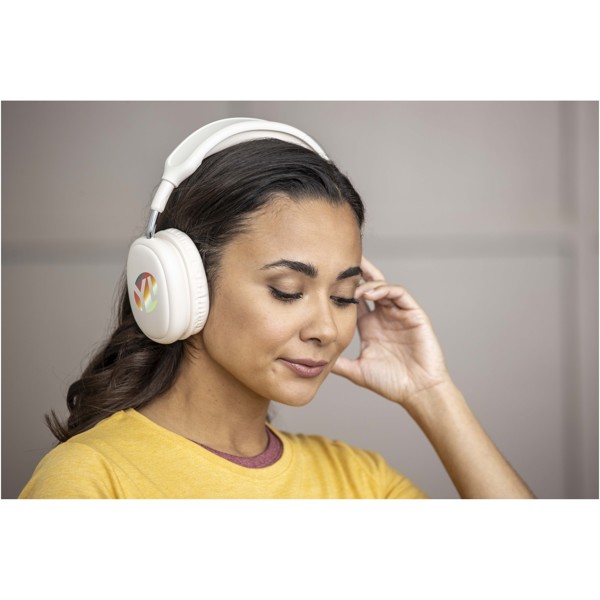 Alzir recycled plastic over-ear wireless Bluetooth® headset - White