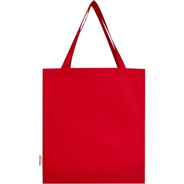 Madras 140 g/m² GRS recycled cotton gusset tote bag 12L - Red