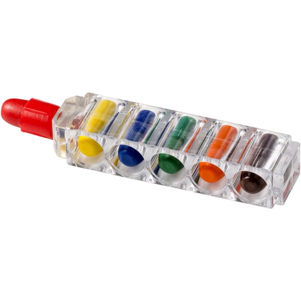 Waxy 6-piece crayon set with clear casing