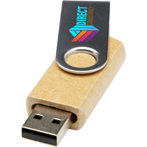 Rotate recycled paper USB 3.0 - Kraft Brown / 16GB