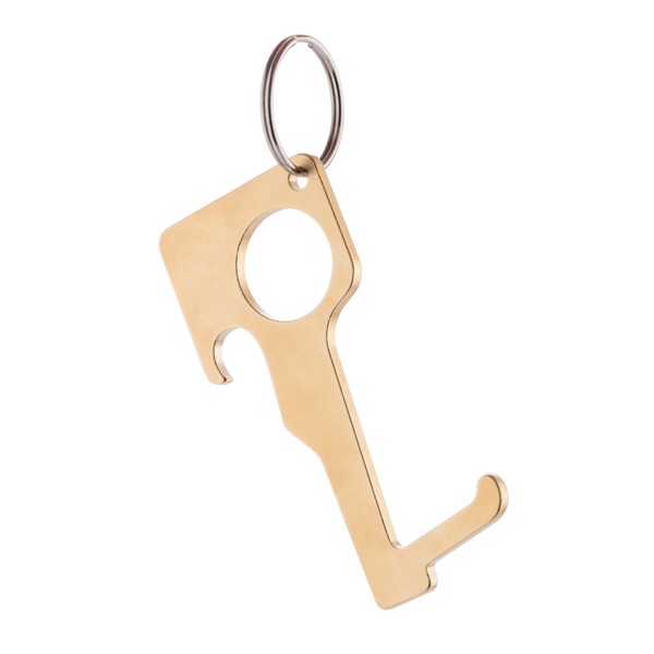 Brass hygienic zero contact keychain