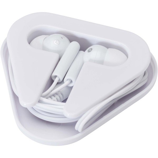 Rebel earbuds with recycled plastic storage box - White