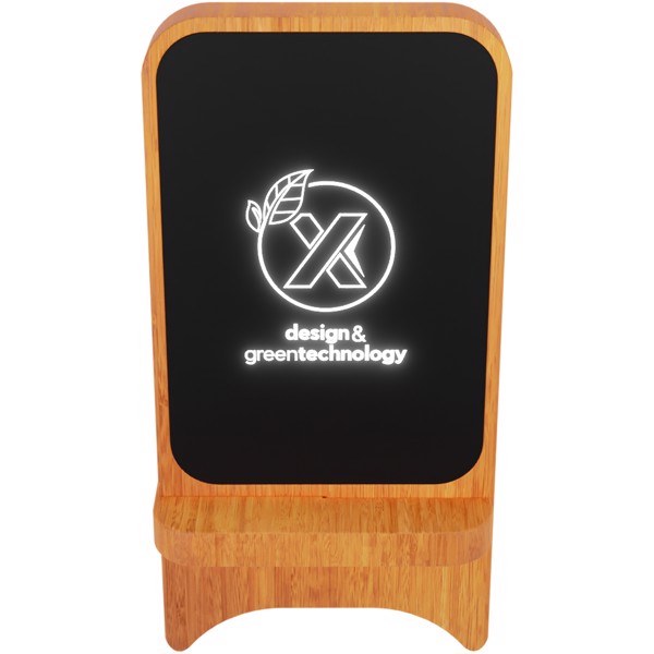 Cargador inalámbrico de madera de 10 W luminoso "SCX.design W16"