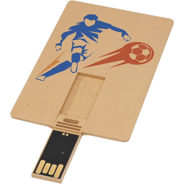 Rectangular degradable credit card USB - Kraft brown / 1GB