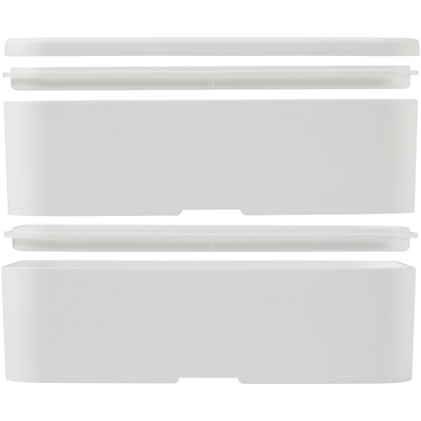 MIYO 700+700 ml double layer lunch box - White / White / Pebble Grey