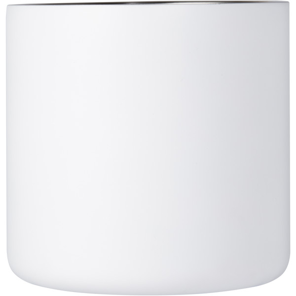 Bjorn 360 ml RCS certified recycled stainless steel mug with copper vacuum insulation - White