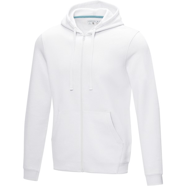 Ruby men’s organic recycled full zip hoodie - White / M