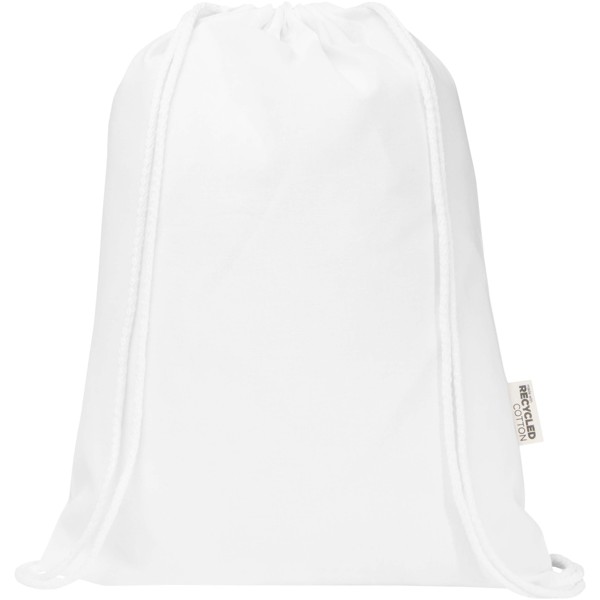 Oregon Blend 140 g/m² GRS recycled drawstring bag 5L - White