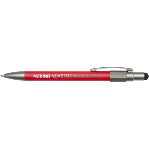 Rill RCS recycled ballpoint pen with stylus and fidget spinner (blue ink) - Red