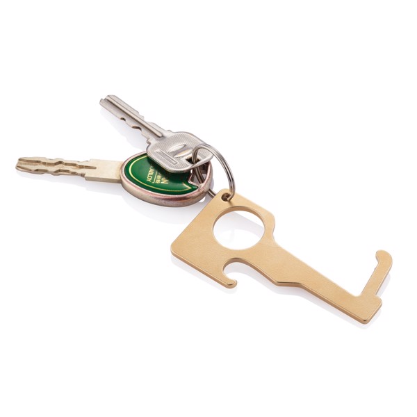 Brass hygienic zero contact keychain