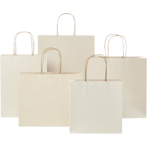 Agricultural waste 150 g/m2 paper bag with twisted handles - 24 x 9 x 32 cm