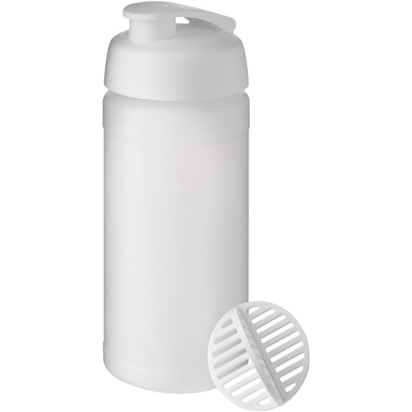 Bidón mezclador de 500 ml "Baseline Plus" - Blanco / Transparente escarchado