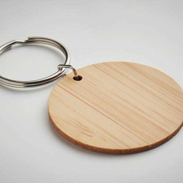Round bamboo key ring Roundboo