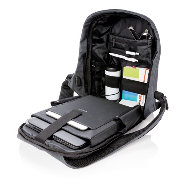 Bobby Compact anti-theft backpack - Green / Grey