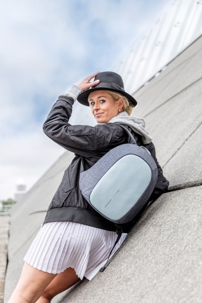 Elle Protective, Anti-theft backpack - Blue / Grey