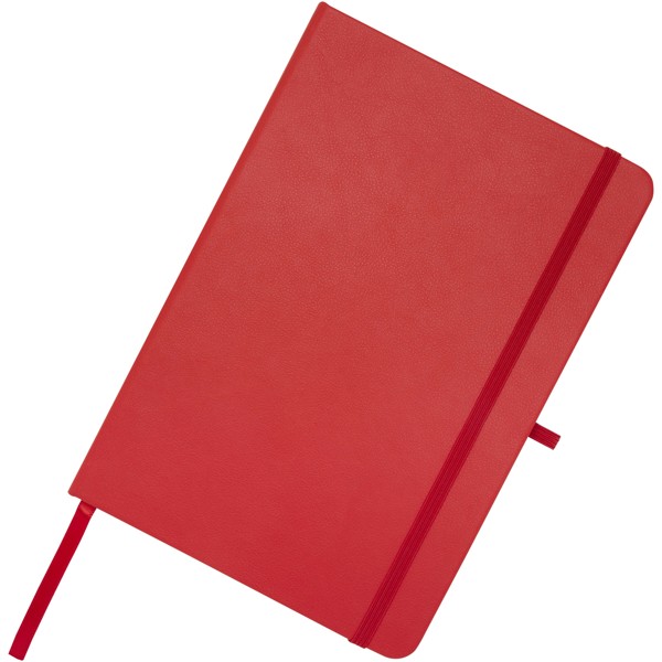 Teak A5 recycled hard cover notebook with lined pages - Red