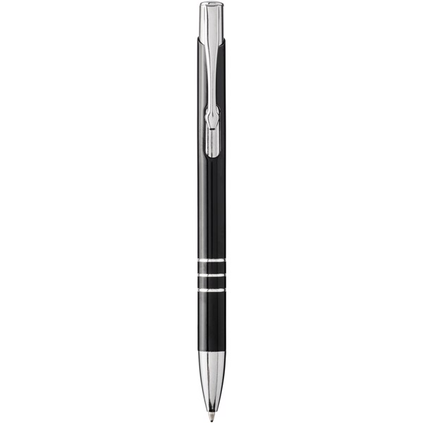 Moneta laser colour aluminium click ballpoint pen - Solid black / Silver