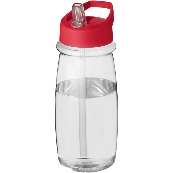Sportovní láhev s víčkem s hubičkou H2O Pulse 600 ml - Průhledná / Červená s efektem námrazy