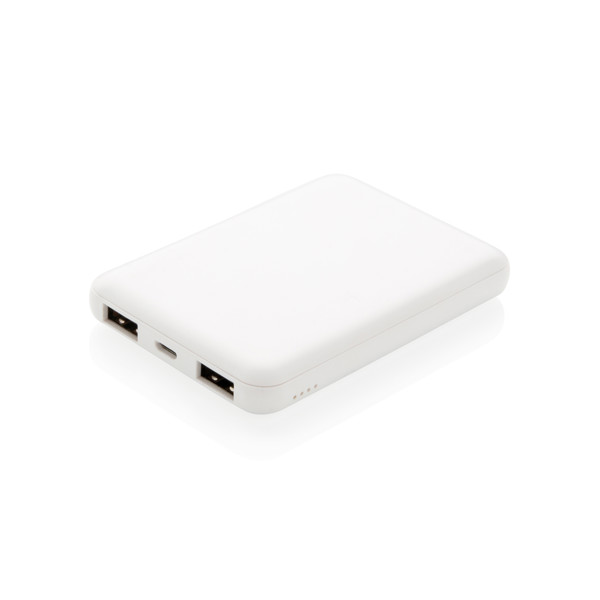 High Density 5.000 mAh Pocket Powerbank - White