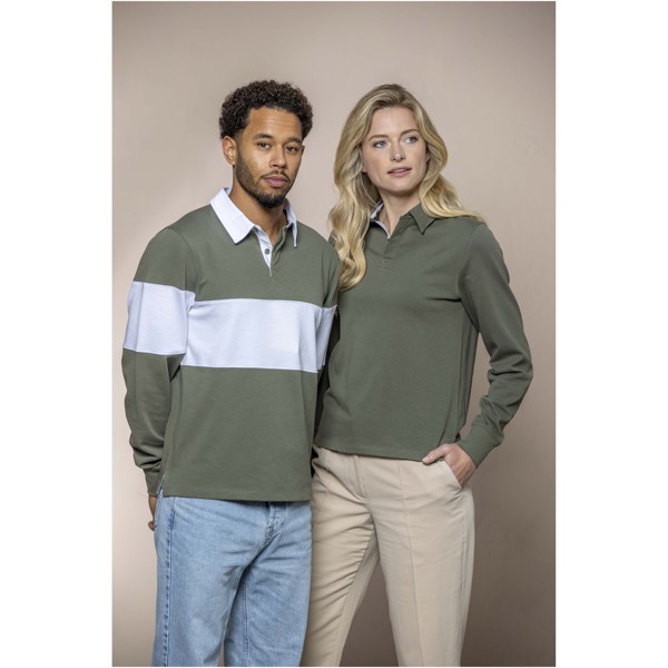 Clyde unisex organic rugby polo sweatshirt - Black / M