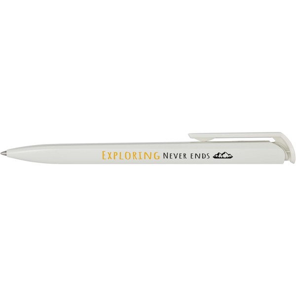 Lucia recycled plastic ballpoint pen (blue ink) - White