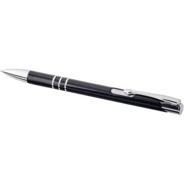 Moneta laser colour aluminium click ballpoint pen - Solid black / Silver