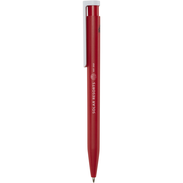 Unix recycled plastic ballpoint pen (black ink) - Red