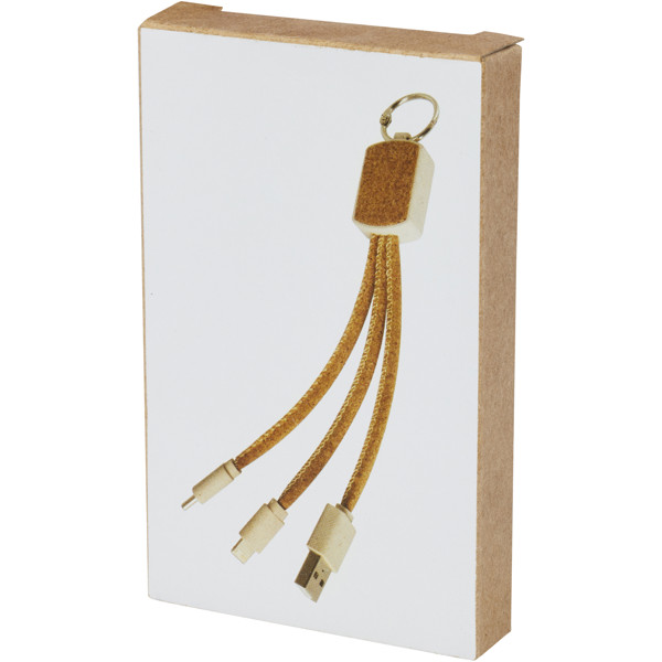 Bates wheat straw and cork 3-in-1 charging cable