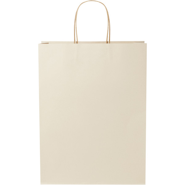 Agricultural waste 150 g/m2 paper bag with twisted handles - 31 x 12 x 41 cm