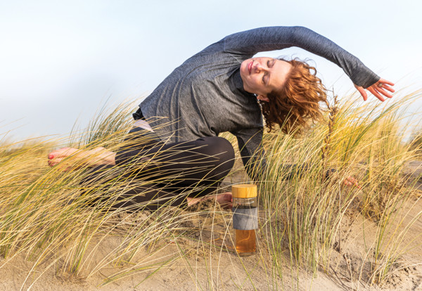 Impact double wall borosilicate glass bottle