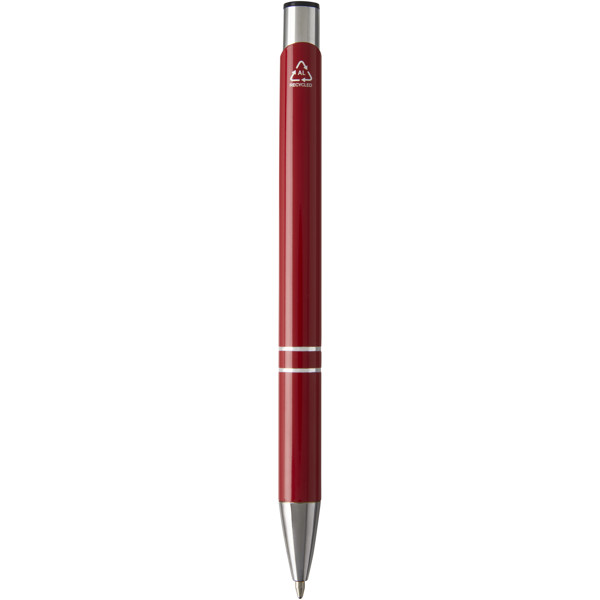 Moneta recycled aluminium ballpoint pen (black ink) - Red
