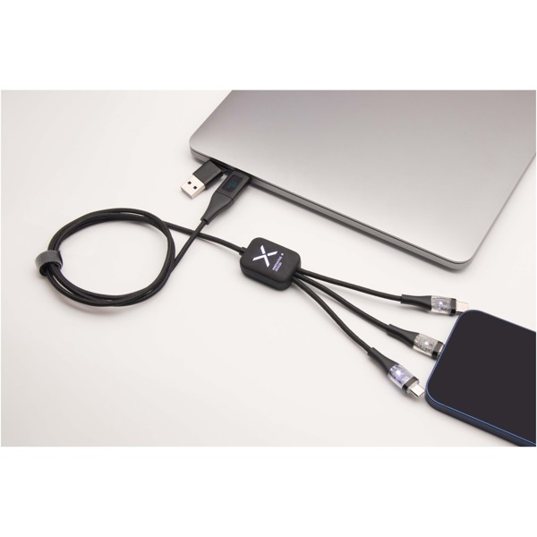 SCX.design C51 60W 5-in-1 rPET fast charging cable with display