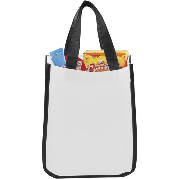Acolla small laminated shopping tote bag - White