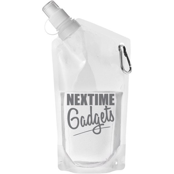 Cabo 600 ml water bag with carabiner - Transparent clear