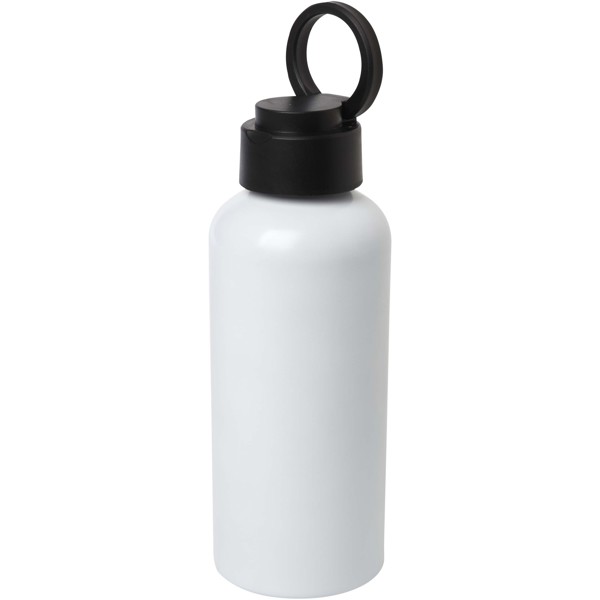 Trinity 600 ml RCS certified recycled aluminium water bottle with RPET lid - White