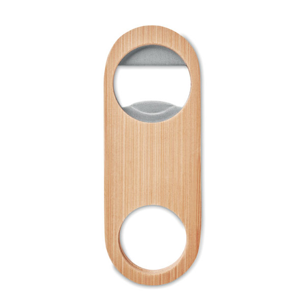 Oval Bamboo bottle opener Valbamper