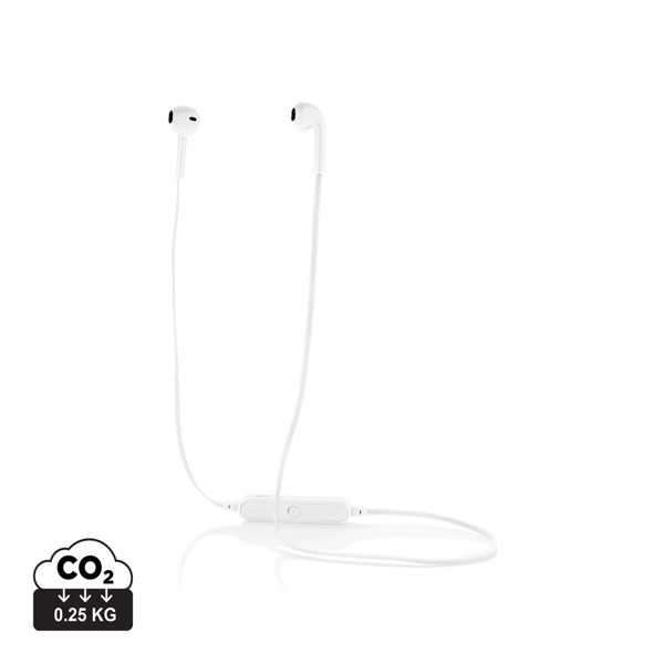 Wireless earbuds in pouch - White