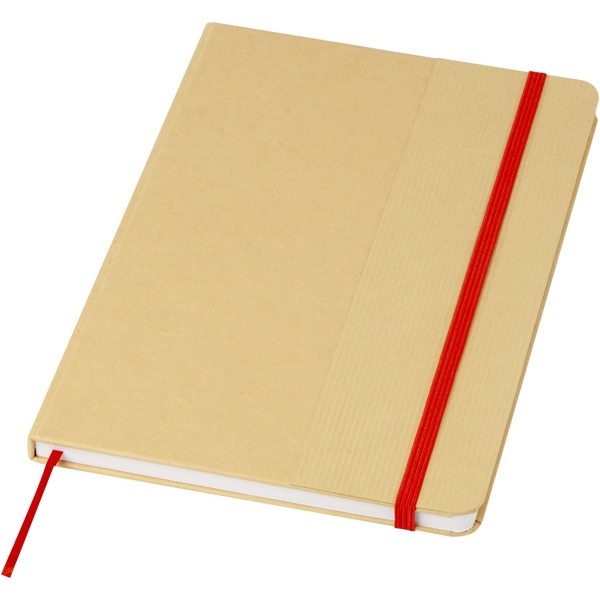 Nelida A5 recycled cardboard hard cover notebook - Red