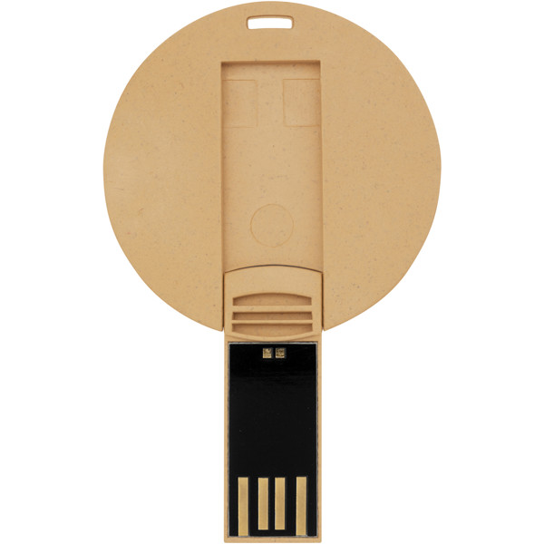 Round degradable USB - Kraft brown / 1GB