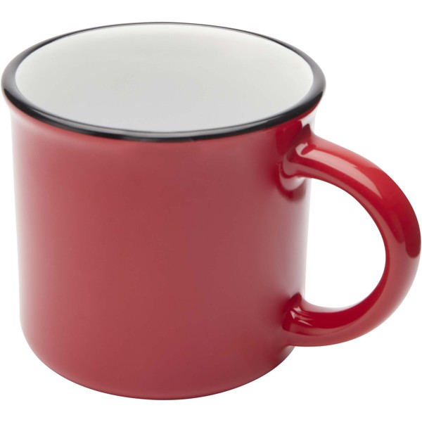 Bari 240 ml ceramic mug with glossy finish - Red