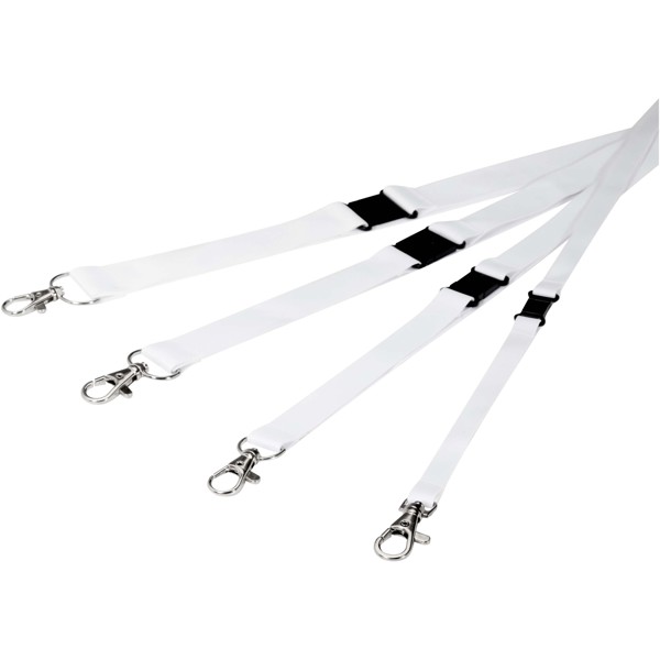 Lois sublimation RPET lanyard with safety breakaway - Black / White / 25mm