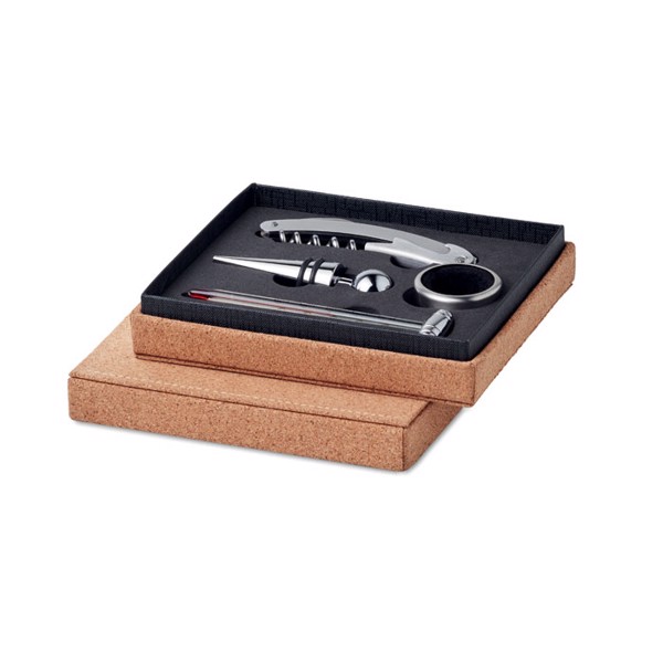 Wine set 4 pcs cork box Gisborne